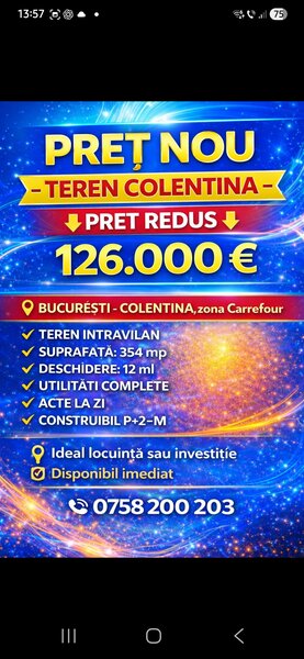 Colentina, Carrefour, teren